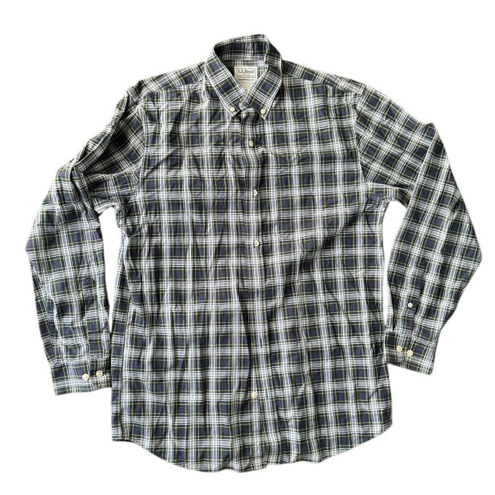 L.L. Bean Plaid Cotton Shirt traditional fit Size S-Reg